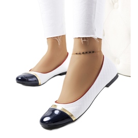 Ballerine bianche da donna Petra bianca blu navy