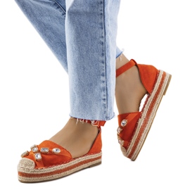 Espadrillas arancioni con zirconi Taimi arancia