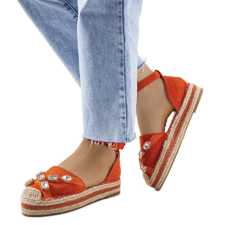 Espadrillas arancioni con zirconi Taimi arancia