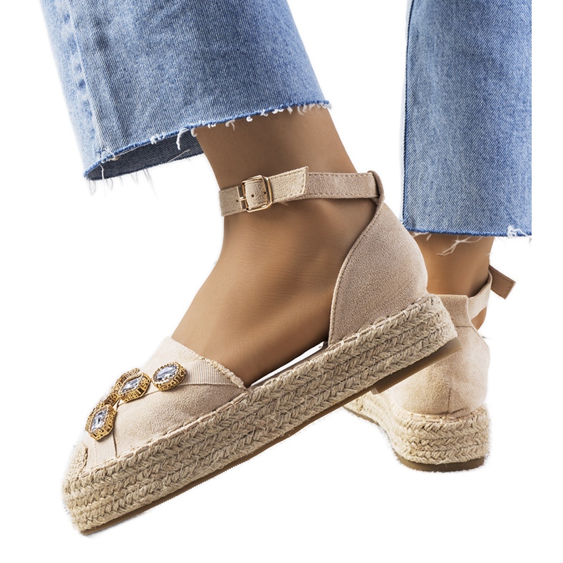 Espadrillas beige con zirconi Taimi