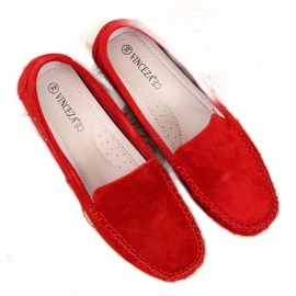 Mocassini In Pelle Rossa In Vinceza rosso