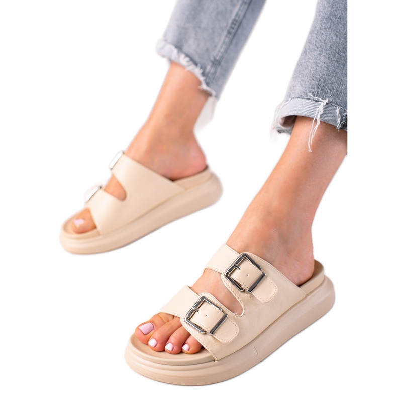 Pantofole LA.FI Con Fibbie beige