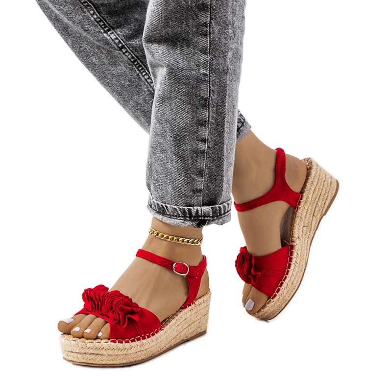 Espadrillas rosse sulla piattaforma Straden rosso