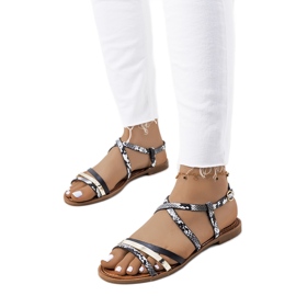 Sandali neri da donna Reeta bianco nero