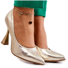 Lewski Shoes Décolleté in pelle alla moda Scarpe Lewski 3181 d'oro
