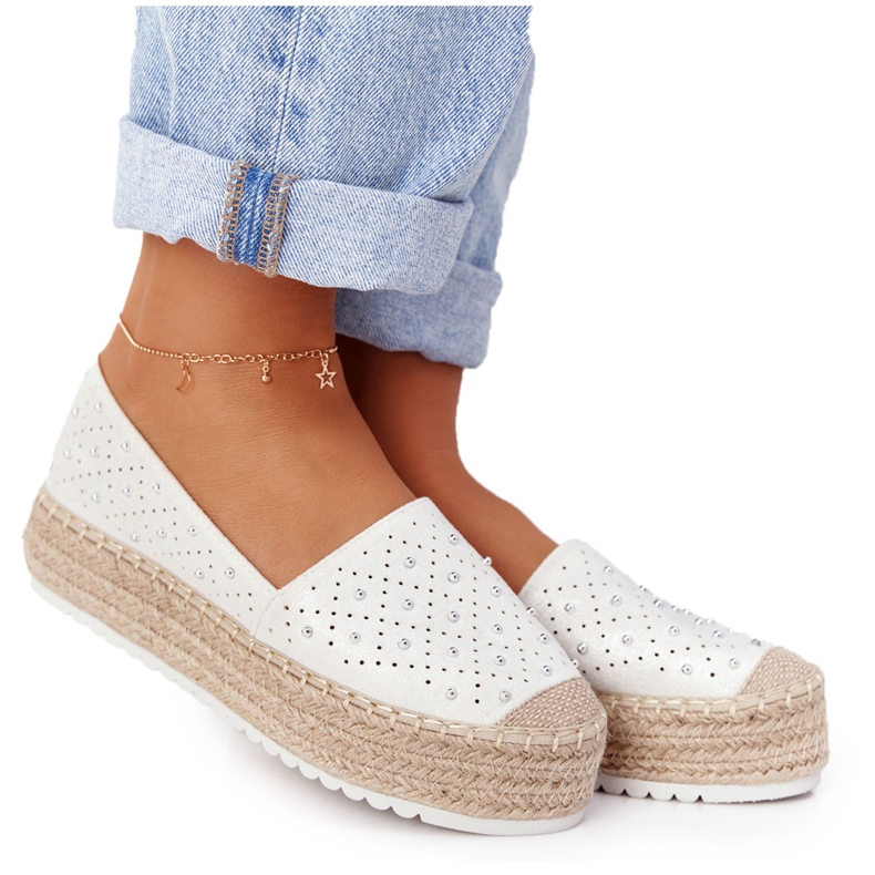 S.Barski Espadrillas Sulla Piattaforma Di Paglia S. Bararski Bianco bianca d'argento