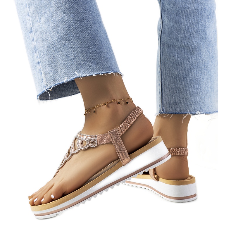 Sandali rosa con plateau Ahola
