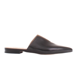 Marco Shoes Ciabatte in pelle con intaglio nero