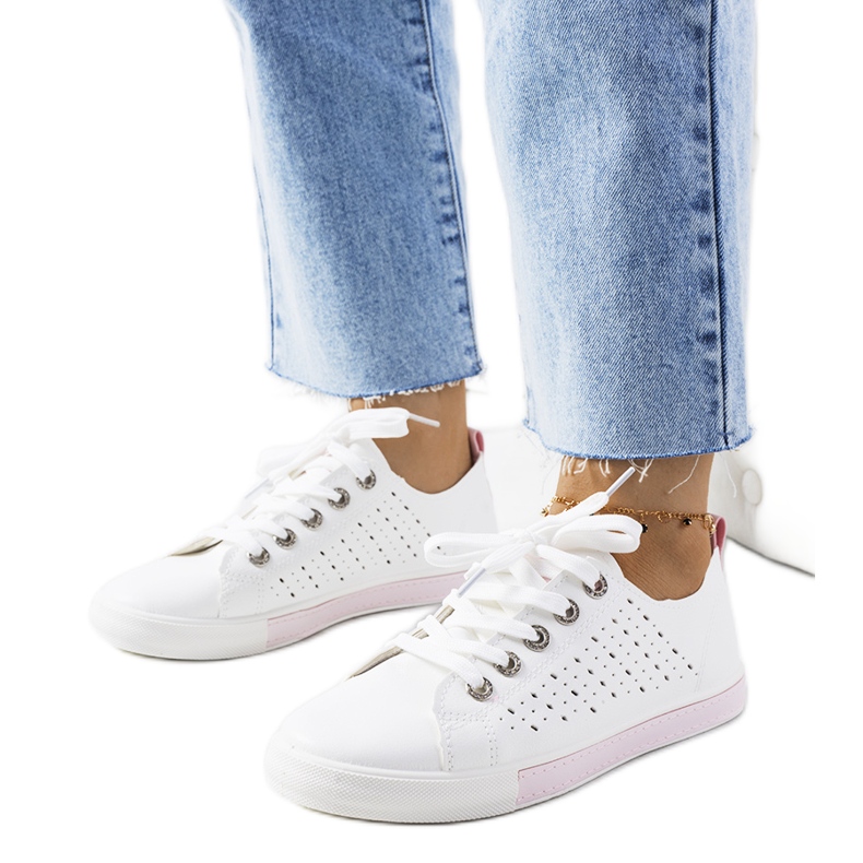Sneakers da donna Tuuri in bianco e rosa bianca