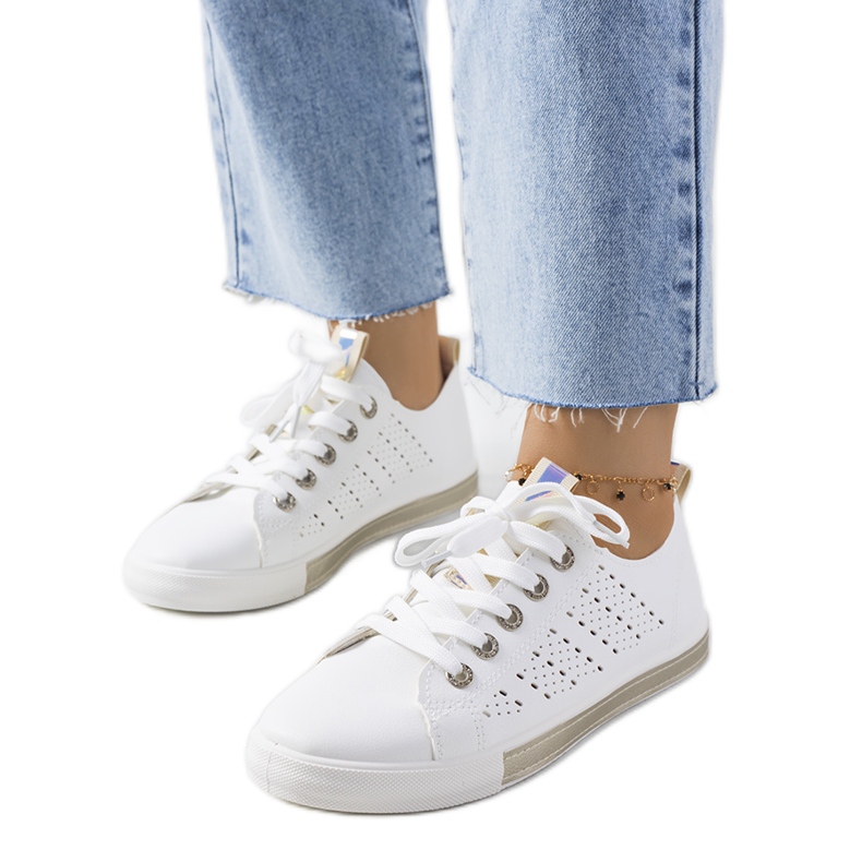 Sneakers da donna Tuuri bianche e oro bianca