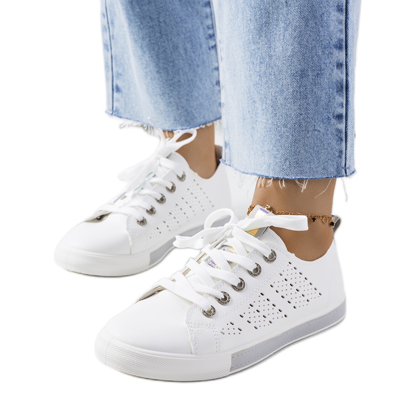 Sneakers Tuuri da donna bianche e grigie bianca