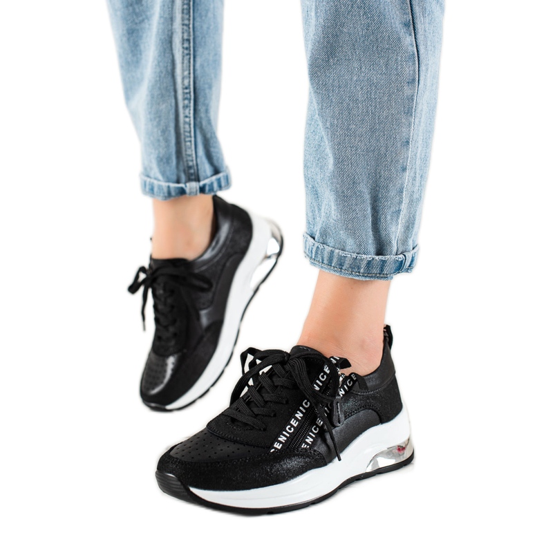 Goodin Sneakers In Pelle Con Cerniera nero