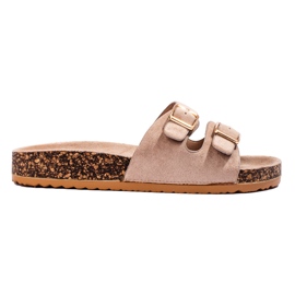 Goodin Ciabatte comode con fibbie beige