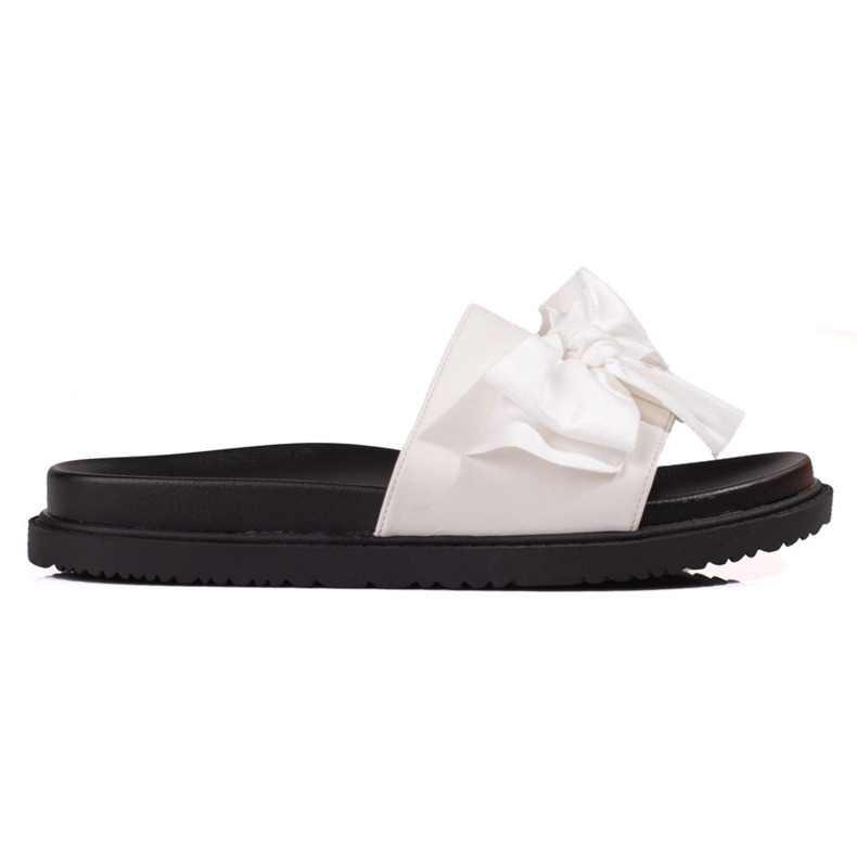 J. Star Ciabatte con plateau e fiocco bianca