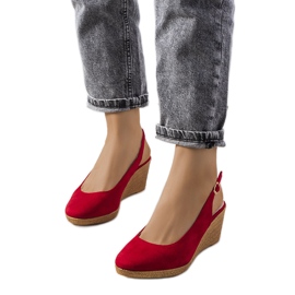 Espadrillas rosse sulla zeppa Ribeiro rosso