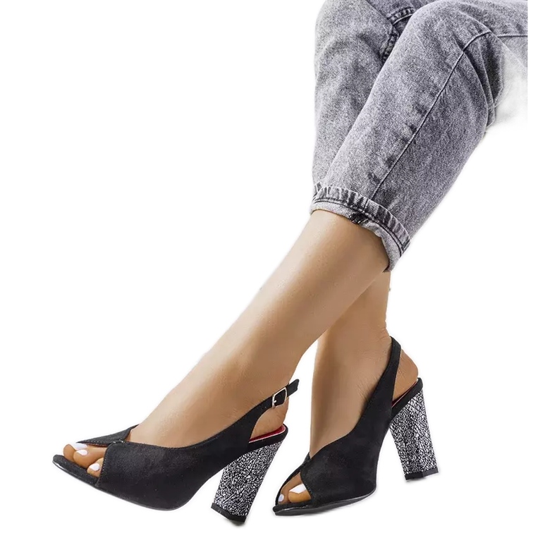 Sandali neri in camoscio di Bonnie nero
