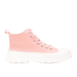 Sneakers rosa alla caviglia con plateau Cherryl
