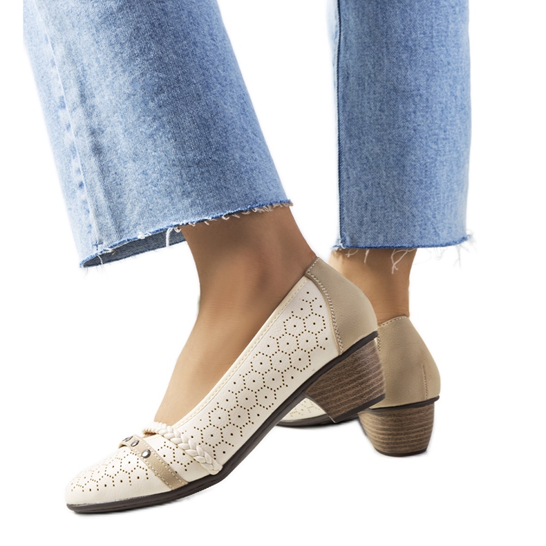 Décolleté Hernandez beige traforati