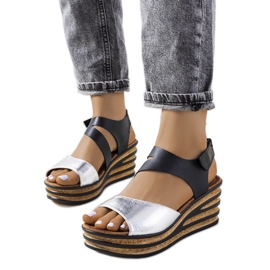 Espadrillas argento su zeppe Burley