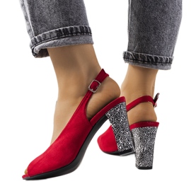 Sandali Bonnie in camoscio rosso