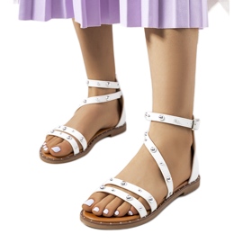 Sandali Krolt bianchi con borchie bianco