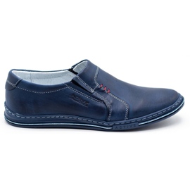 Polbut Scarpe da uomo in pelle 334 blu navy