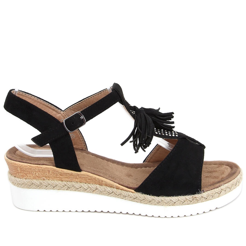 Sandali espadrillas sulla zeppa Bessi Black nero