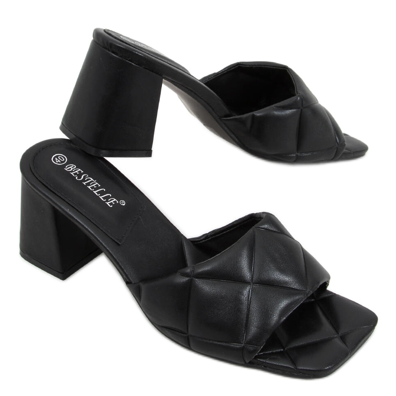 Ciabatte Helen Black con tacco largo nero