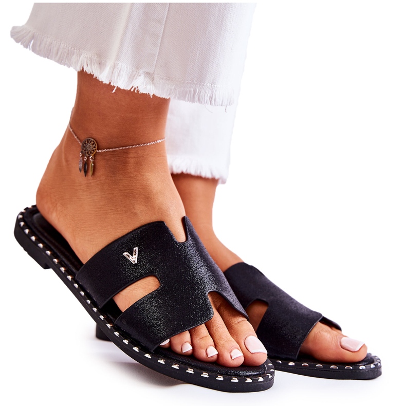 Vinceza Pantofole da donna alla moda con stemma Miquel nero