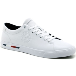Scarpe Tommy Hilfiger Corporate Logo Leather Vulc M FM0FM04076 bianco