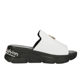 Ciabatte in pelle Filippo DK3872 / 22 Wh bianche bianco
