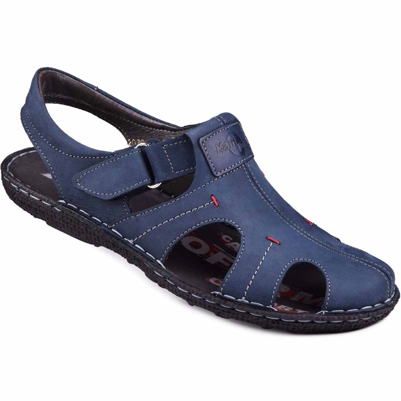 Kampol Sandali da uomo in pelle 218/53KAM blu navy