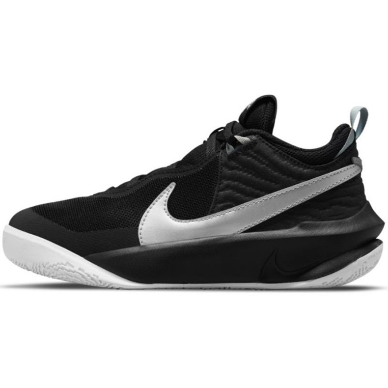 Nike Team Hustle D 10 Grande scarpa da basket Jr CW6735 004 scarpa da basket nero d'argento