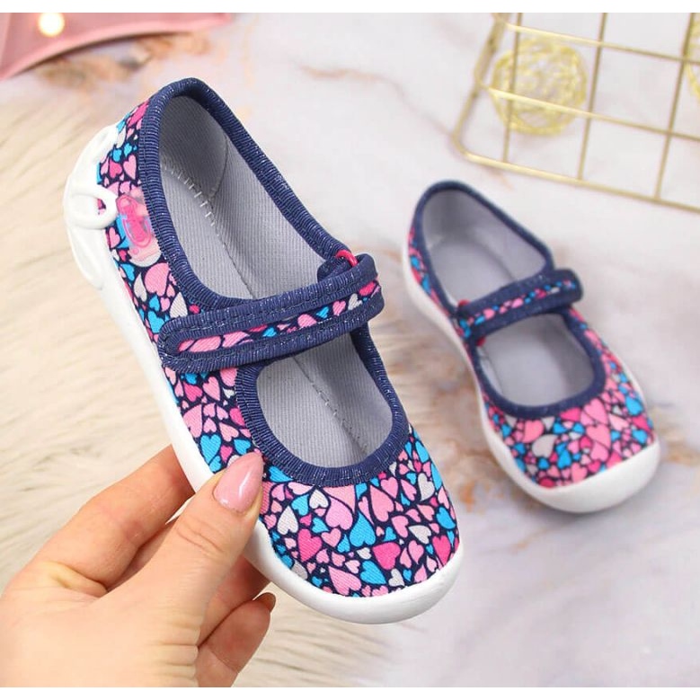 Ballerine in velcro Grant Jr. Befado blu navy