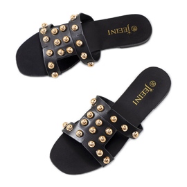 Ciabatte nere con borchie decorative Amparo nero