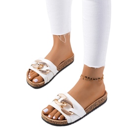 Ciabatte bianche con catena Derbi bianco