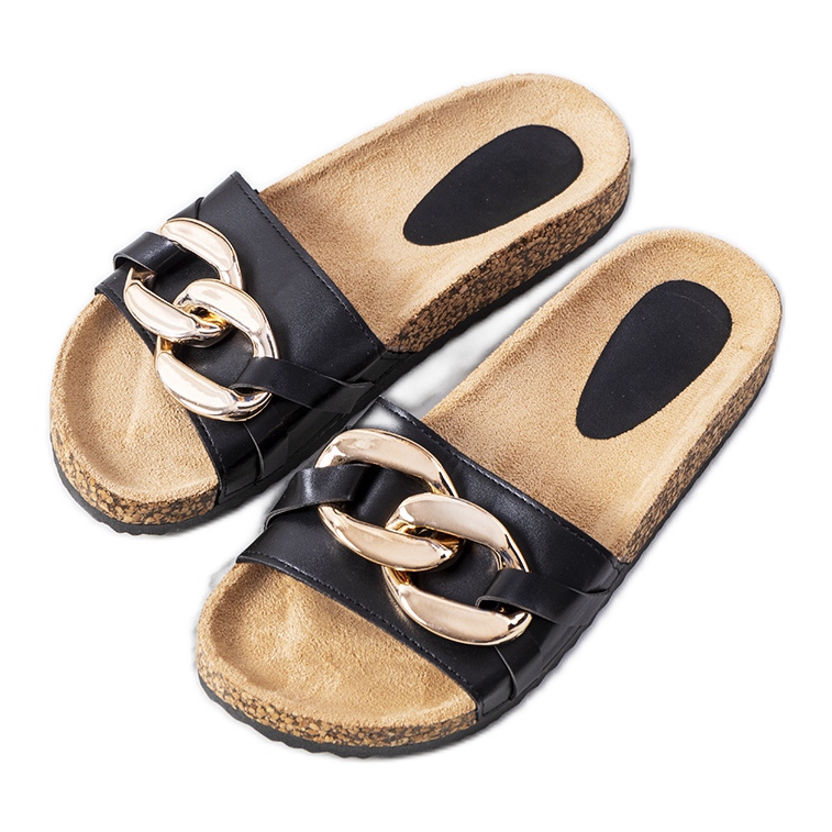 Ciabatte nere con catena Derbi nero