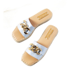Sandali blu con catena Cairo