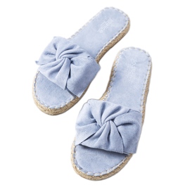 Ciabatte blu con fiocco Krina