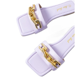 Ciabatte eleganti viola con catena Cherell