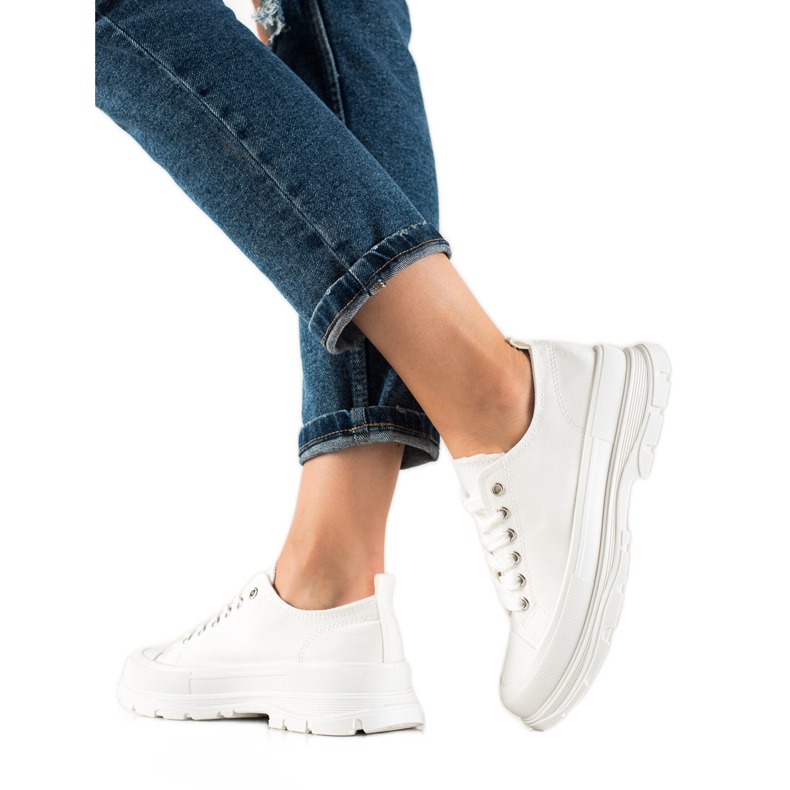 TRENDI Sneakers bianche alla moda bianca