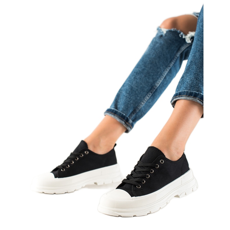 TRENDI Sneakers nere sulla piattaforma nero