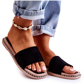 FJ1 Ciabatte da donna nere in pelle scamosciata Sunset nero