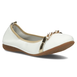 Ballerine in pelle con catena Filippo DP3709/22 bianco