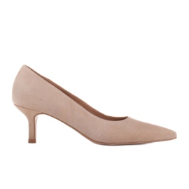 Marco Shoes Eleganti tacchi a spillo con tacco basso beige