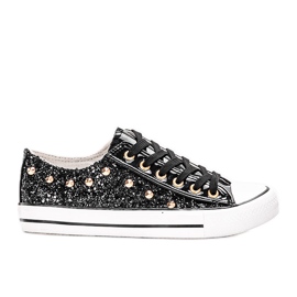 Sneakers Kirst nere glitterate nero