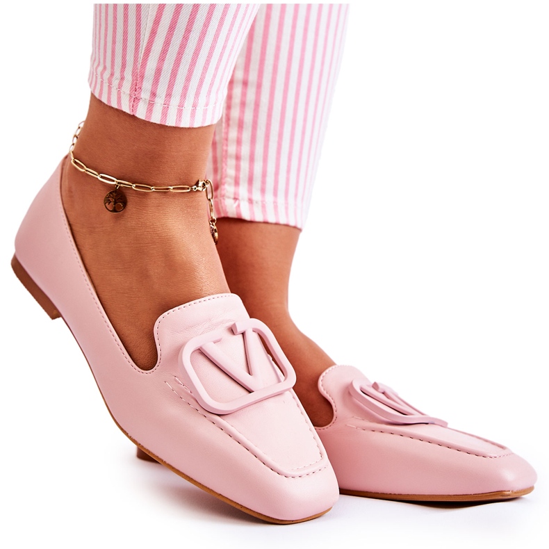 PS1 Mocassini Brogue Con Ornamento Rosa Hermosa