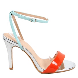 Sandali con tacco alto Nila Orange arancia multicolore