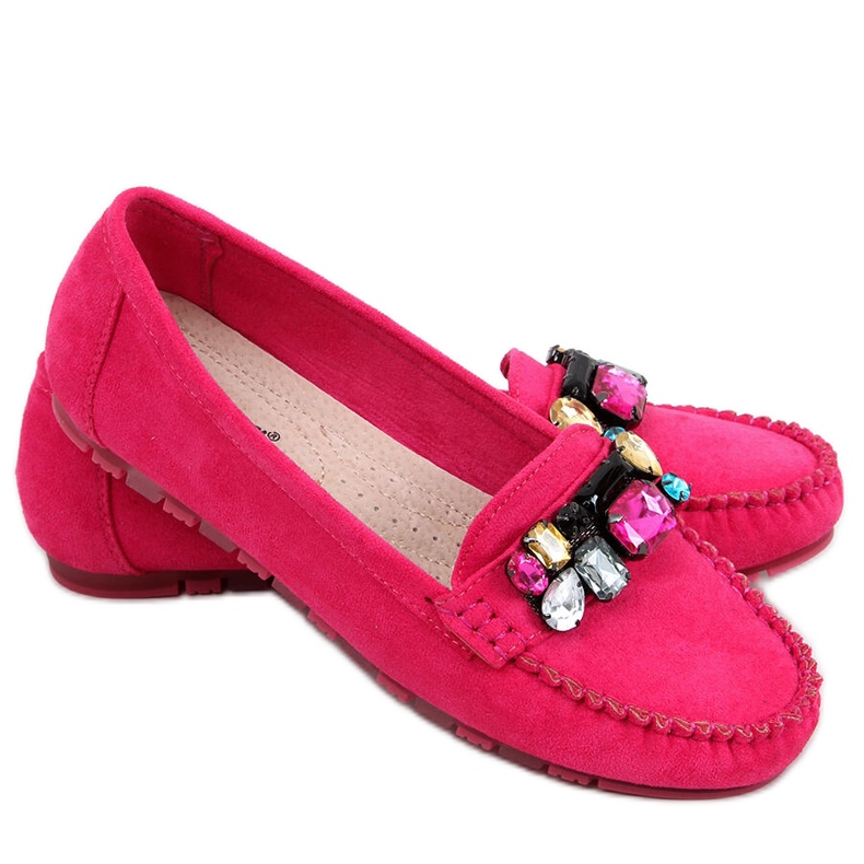 Mocassino con pietre Megara Fucsia rosa
