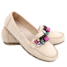 Mocassini con pietre Megara Beige